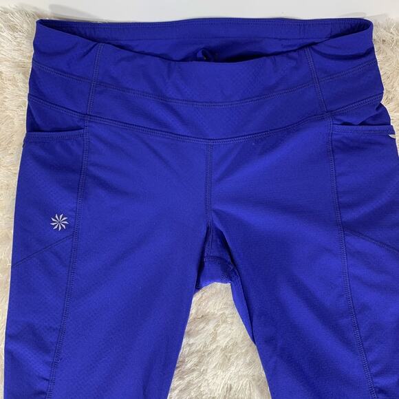 Athleta Bright Royal Blue Crop Leggings Sz Small - Picture 2 of 7